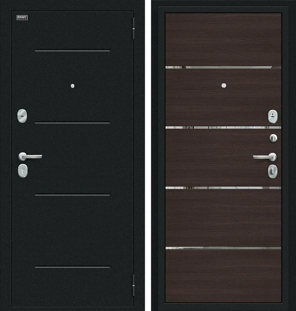 Фото Дверь Лайн Букле черное/Wenge Veralinga BR4636